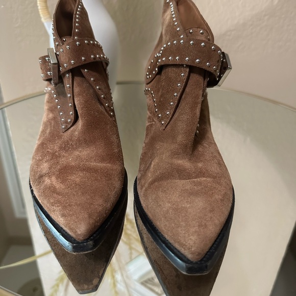 GivenchyBrown Suede Ankle Boots with Buckle Detail - Picture 3 of 8